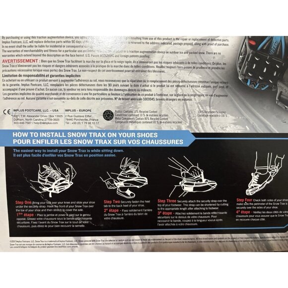 Snow ice Traction Snowtrax for  Large-XL, fits MEN 8-12 WOMEN 9.5+ outdoor shoes - Picture 6 of 13